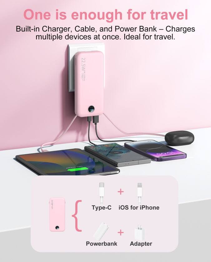 With AC Socket For Fast Charging, It Comes With A Dual-wire Digital Display Power Bank