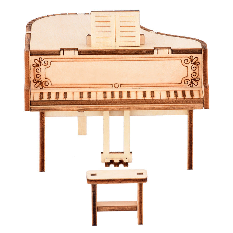 Handmade Diy Children Puzzle Piano Clockwork Music Box