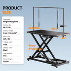 Height Adjustable Pet Grooming Table, Equipped With Leveling Wheels, Dog Grooming Arms, Anti Slip Tabletop, And Tool Organizer 50 Inches, Black, Prohibited Platform Temu