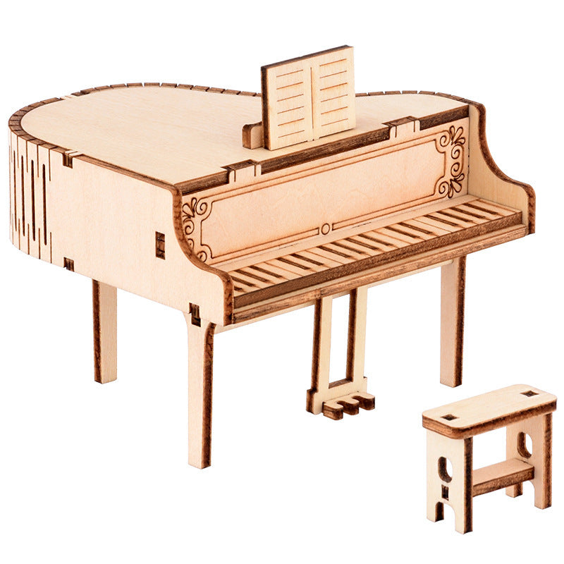 Handmade Diy Children Puzzle Piano Clockwork Music Box