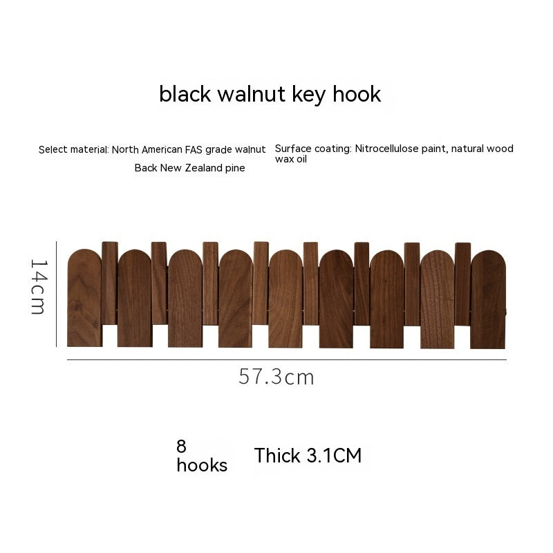 Black Walnut Solid Wood Piano Key Hanger