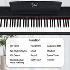88 Key Standard Heavy Hammer Keyboard, Upright Black Electric Piano, AM Not Sold