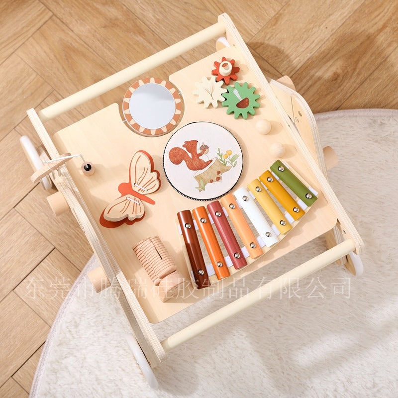 Multifunctional Music Station Trolley Children's Early Education Percussion Piano Wind Chimes Drum Kit