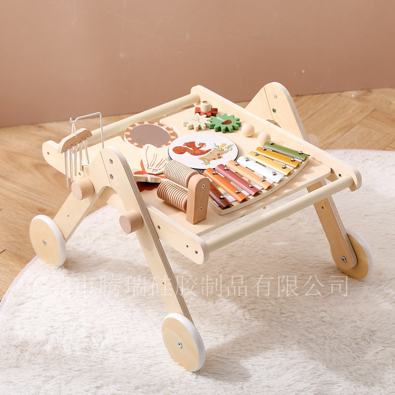 Multifunctional Music Station Trolley Children's Early Education Percussion Piano Wind Chimes Drum Kit