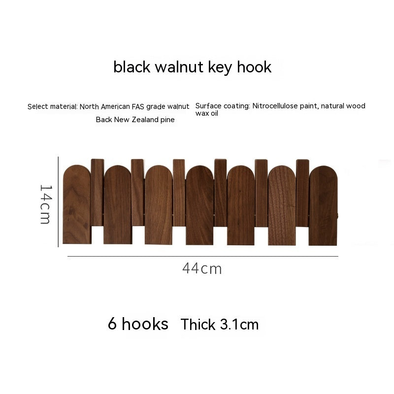 Black Walnut Solid Wood Piano Key Hanger