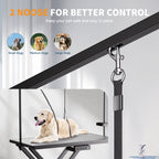 Height Adjustable Pet Grooming Table, Equipped With Leveling Wheels, Dog Grooming Arms, Anti Slip Tabletop, And Tool Organizer 50 Inches, Black, Prohibited Platform Temu